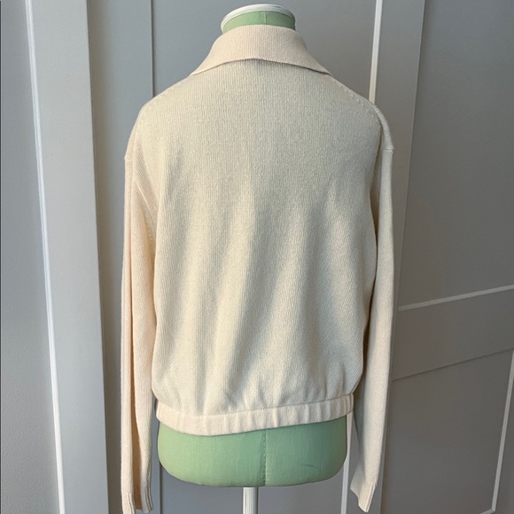 Theory Ivory Knit Button-Up Sweater - Picture 4 of 11